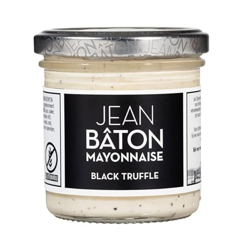 JEAN BÂTON - Mayonnaise Black Truffle | Cremige Mayonnaise mit echtem schwarzem Trüffel. Trüffel Mayonnaise perfekt für Steak, Sandwiches und Pommes | Glutenfreie Trüffel Mayo | Inhalt: 135ml von Jean Bton