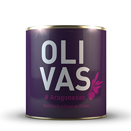 OLIVAS Aragonesas / 80 g (Dose) * Natürlich schwarze Oliven aus Aragon * Frei von Farbstoff (1 Stück) von Jean Jartin