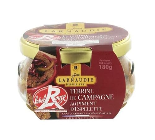 Jean Larnaudie Terrine de Campagne au Piment D'Espelette - Label Rouge - Französische Land-Terrine mit Espelette Pfeffer 180gram von Jean Larnaudie