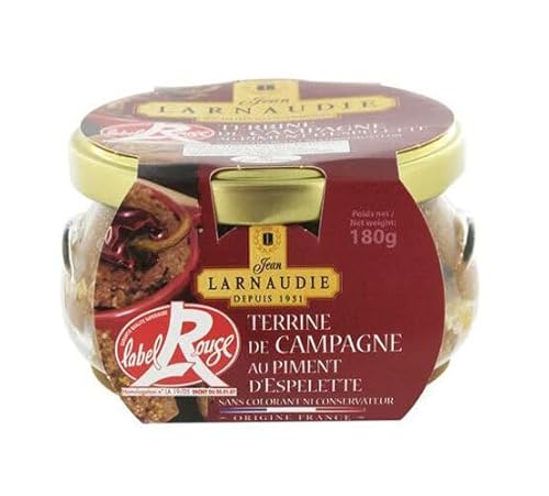 Jean Larnaudie Terrine de Campagne au Piment D'Espelette - Label Rouge - Französische Land-Terrine mit Espelette Pfeffer 180gram von Jean Larnaudie