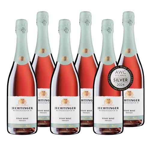 Jechtinger Pinot Rosé Sekt trocken - Sekt rosé fruchtig & elegant, ideal als Aperitif geeignet - Anbaugebiet Kaiserstuhl (6 x 0,75l) von Jechtinger