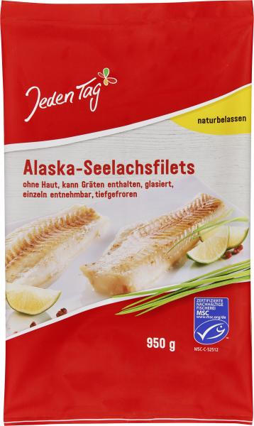 Jeden Tag Alaska-Seelachsfilets naturbelassen von Jeden Tag