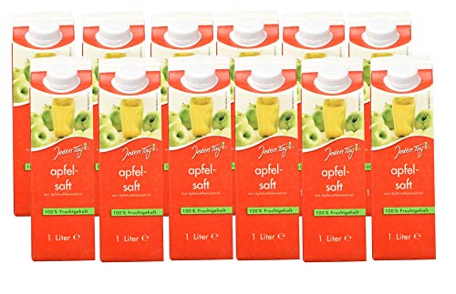 Jeden Tag Apfelsaft klar, 12er Pack (12 x 1 l) von Jeden Tag