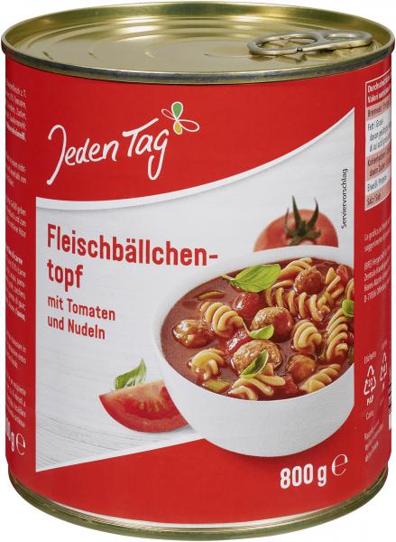 Jeden Tag Fleischbällchentopf mit Tomaten und Nudeln von Jeden Tag