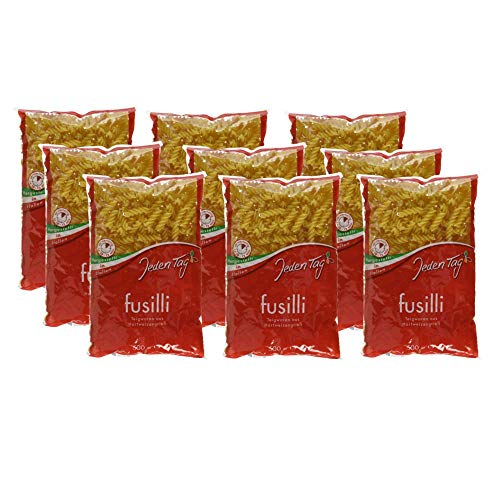 Jeden Tag Fusilli (Spiralen), 9er Pack (9 x 500 g) von Jeden Tag