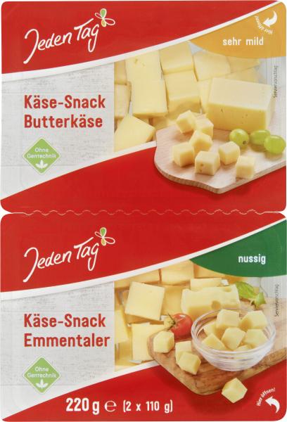 Jeden Tag Käse-Snack Butterkäse/Emmentaler von Jeden Tag