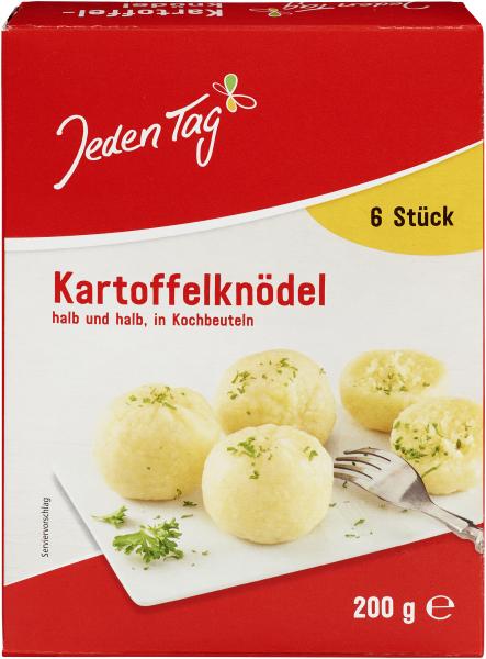 Jeden Tag Kartoffelknödel halb und halb in Kochbeuteln von Jeden Tag