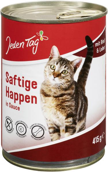 Jeden Tag Katze Saftige Happen in Sauce mit Rind & Leber von Jeden Tag