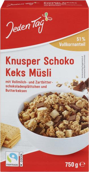 Jeden Tag Knusper Schoko Keks Müsli von Jeden Tag