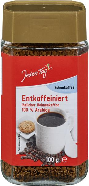 Jeden Tag Schonkaffee Entkoffeiniert löslicher Bohnenkaffee von Jeden Tag