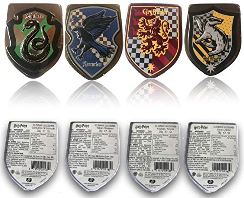 Jelly Belly Harry Potter Crest Tin (Jelly Belly Beans in Metalldosen mit Hauswappen) (4er Set - alle 4 Dosen) von Jelly Belly Candy Company