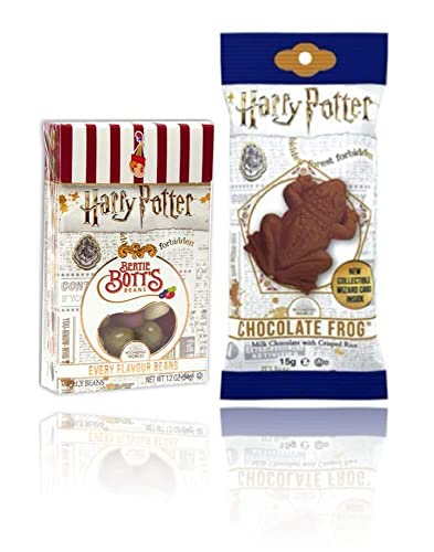 Harry Potter Jelly Belly Bertie Botts Bohnen 35g und Schokoladenfrosch mit Sammelkarte von Jelly Belly