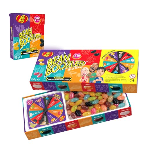 Jelly Belly Bean Boozled (100g) + Flip Box (45g) – Süßigkeiten Spaß mit Glücksrad - Jelly Beans eklig & lecker 7. Generation - Extremes Spiel für Mutige – 20 klassische & verrückte Candys von Jelly Belly