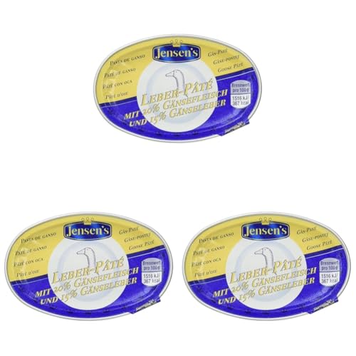 Jensen's Leber-Pâté mit 20% Gändefleisch und 15% Gänseleber, 80 g (3er Pack) von Jensen's