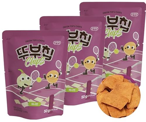 Cookia Tofu-Snack | 50g x 3er | Premium knuspriger gesunder Tofu-Snack | Tofu aus Non-GMO Soja | Gebacken, nicht frittiert | Geeignet für alle Altersgruppen (3er, Zwiebel) von JeollaNamdo THE KITCHEN OF KOREA