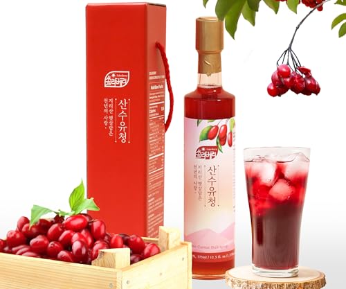 Koreanischer Cornus-Beerensirup 375 ml | Natürlicher Vitalitätsbooster ohne Zusätze für Gesundheit und Wohlbefinden | Vielseitig einsetzbar & Aromatisch für Getränke und Desserts von JeollaNamdo THE KITCHEN OF KOREA