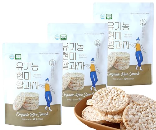 Rainbow Farm Puffed Brown Rice Wafer 70g | Snack aus Vollkornreis | Glutenfrei, ohne Zucker & ohne künstliche Zusätze | Knusprig & natürlich süß mit Xylit | Praktisch verpackt im wiederverschließb von JeollaNamdo THE KITCHEN OF KOREA