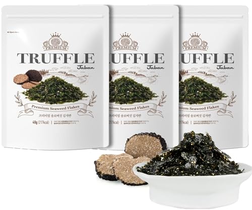 Truffle Roasted Seaweed Flakes 40g | Premium Jindo-Gopchang-Seaweed | Verfeinert mit edlem Trüffel | Knusprig, nussig & voller Nährstoffe (Trüffel-geröstete Seetangflocken 40g x 3er) von JeollaNamdo THE KITCHEN OF KOREA