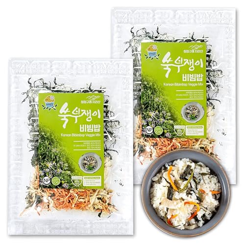 Veggie Mix x 2, Getrocknete Gemüse Kräuter, Traditionelle Koreanische Lebensmittel, Bibimbop Südkoreanischer Reis, Vegano, Natürliche Zutaten, Trockengemüs (Aster Yomena) von JeollaNamdo THE KITCHEN OF KOREA