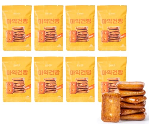 YEOSUYUMMY Barley Crackers 8er | Original, Ahorn, Karamell, Kaffee, Probe Set | Knusprig & Leicht | Ideal für Zwischenmahlzeiten und Geschenke | Ideal für Teepausen (8er, Ahorn) von JeollaNamdo THE KITCHEN OF KOREA