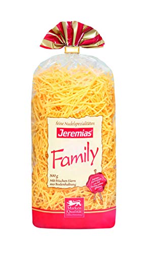 Jeremias Fadennudeln, Family Frischei-Nudeln, 4er Pack (4 x 500 g Beutel) von Jeremias