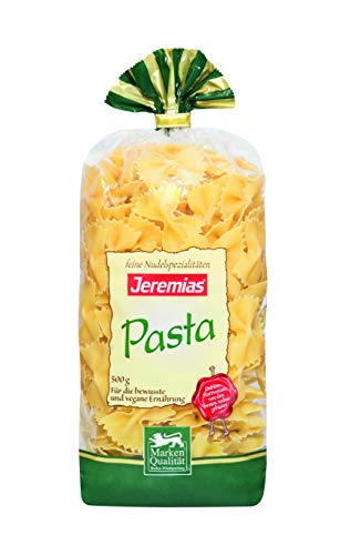 Jeremias Farfalle, Pasta - Hergestellt aus reinem Hartweizengrieß, 4er Pack (4 x 500 g Beutel) von Jeremias