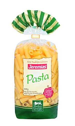 Jeremias Rigatoni, Pasta - Hergestellt aus reinem Hartweizengrieß, 4er Pack (4 x 500 g Beutel) von Jeremias