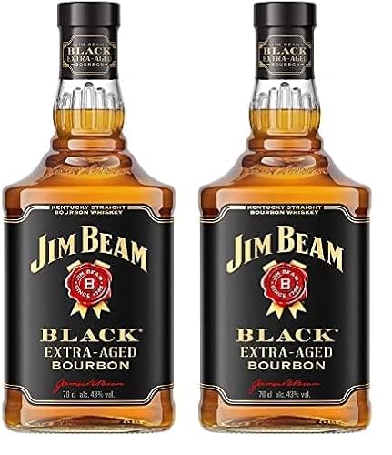 Jim Beam Black Extra-Aged Bourbon | Kentucky Straight Bourbon Whiskey | einzigartiges und ausbalanciertes Aroma | 43% Vol. | 700ml (Packung mit 2) von Jim Beam