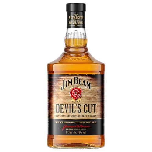 Jim Beam Devil's Cut | Kentucky Straight Bourbon Whiskey | robuster Geschmack mit intensiven Eichen- und Vanillenoten | 45% Vol. | 1l von Jim Beam