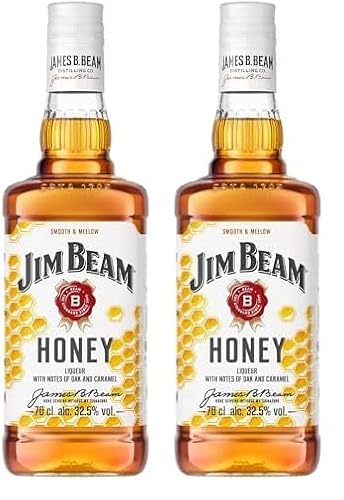 Jim Beam Honey | Bourbon Whiskey mit Honig-Likör | intensiver und süßer Geschmack | 32.5% Vol. | 700ml (Die Verpackung kann variieren) (Packung mit 2) von Jim Beam