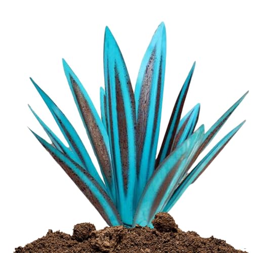 Joberio Rustikale Tequila-Agave-Skulptur, Rustikale Tequila-Skulptur Aus Metall-Agavenpflanze, 21 Zoll Handbemalte Agaven-Gartenskulpturen Und -Statuen Für Gartenpfähle Im Freien von Joberio