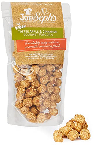 Joe & Seph's veganer Toffee Apfel mit Zimt-Popcorn-Beutel – 1 x Beutel | vegan | handgefertigt in Großbritannien | geeignet für Vegetarier | glutenfrei | Filmabend in – 80 g von Joe & Sephs