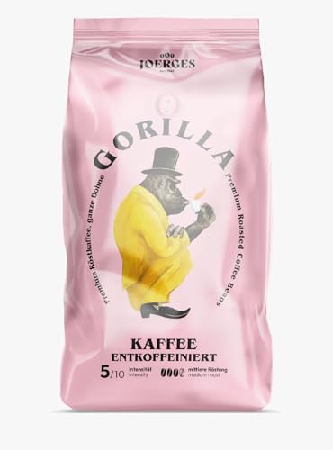 GORILLA Kaffee 1000g entkoffeiniert, ganze Bohne von Joerges