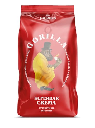 Joerges Gorilla Super Bar Crema Kaffeebohnen 1 kg Vollmundiger Geschmack, intensives Aroma in jeder Tasse von GORILLA