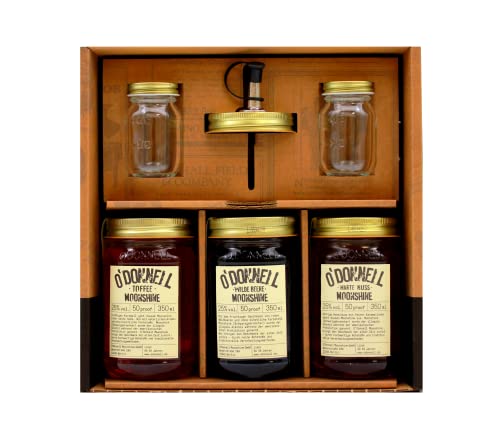 O´Donnell Moonshine Geschenkbox mit Wilde Beere, Toffee und Harte Nuss 25% vol, 3 x 350ml von Johirim J