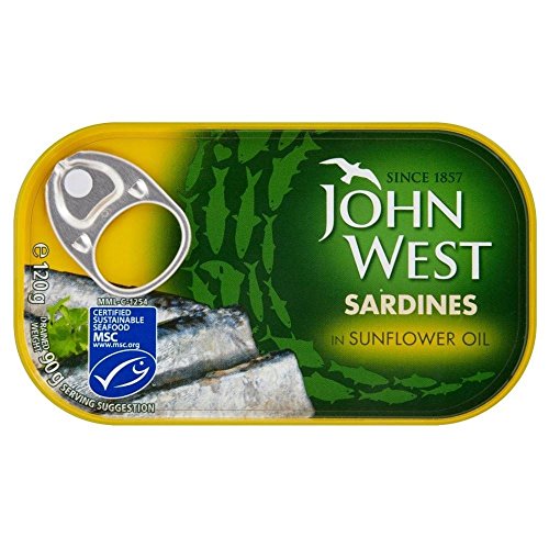 John West Sardinen in Sonnenblumenöl (120 g) - Packung mit 6 von John West