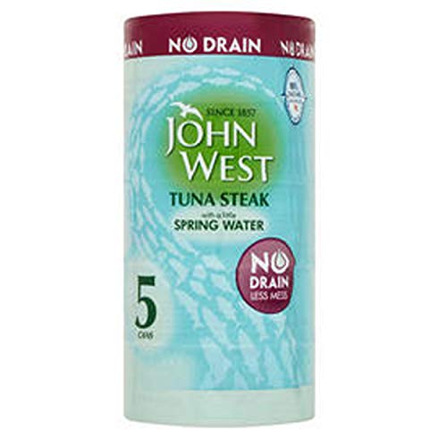 John West Thunfischsteak in einem kleinen Quellwasser Kein Abfluss (5x110g Dosen) von John West