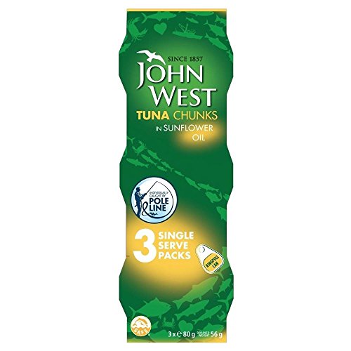 John West Tuna Chunks in Sonnenblumenöl (3x80g) - Packung mit 2 von John West