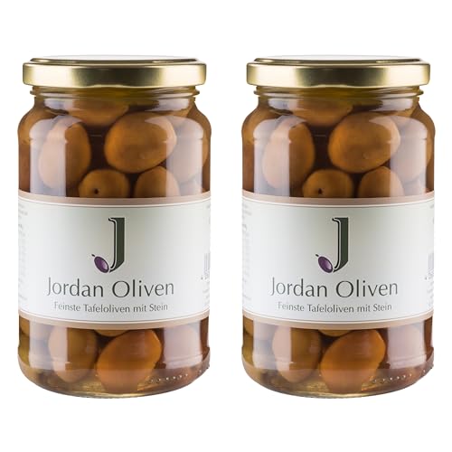 Jordan Olivenöl - Lesbos Oliven - mit Kern - 350g - Glas (Packung mit zwei ) von Jordan Olivenöl