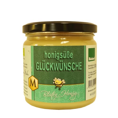 Bio Blütenhonig, honigsüße Glückwünsche, 500 g aus eigener Imkerei von Josef Muhr