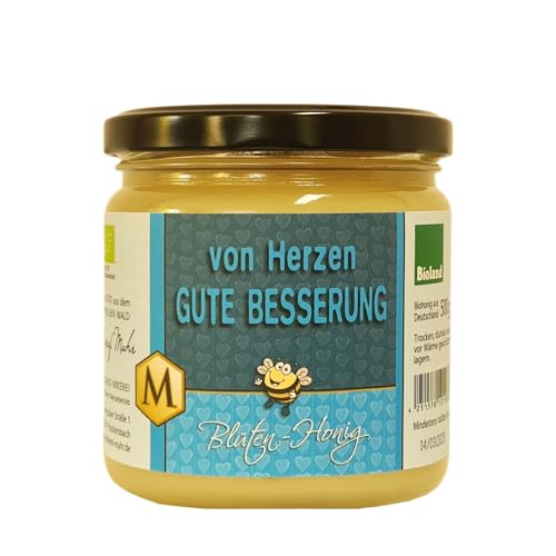 Bio Blütenhonig "Gute Besserung", aus eigener Imkerei, 500 g, milder, vollblumiger Geschmack, cremige Konsistenz von Josef Muhr