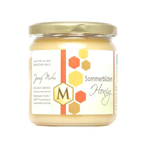 Josef Muhr Bio Sommerblütenhonig, Honig direkt vom regionalen Imker, 500 g Glas von Josef Muhr