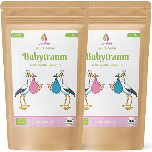 JoviTea® Babytraum Tee BIO 2er Sparset – Traditionelle Rezeptur - spezielle Kräutermischung – aus kontrolliert biologischem Anbau. 100% natürlich und ohne Zusatz von Zucker - 2x75g von JoviTea