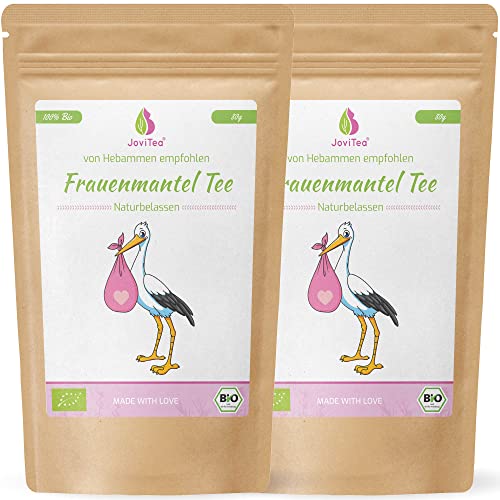 JoviTea® Frauenmanteltee BIO 2er Set + geeignet vor der Schwangerschaft + geerntet in Deutschland - 100% natürlich und ohne Zusatz von Zucker - 2x80g von JoviTea