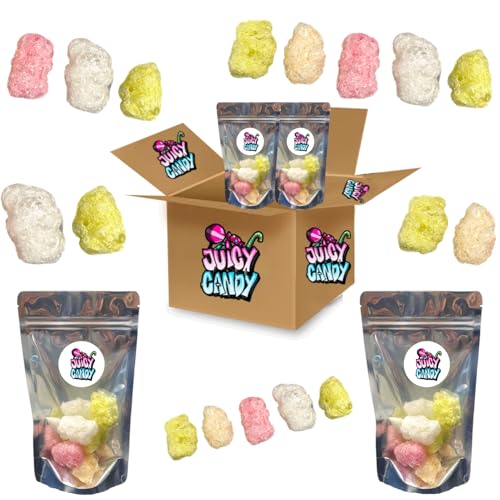 Freeze Dried Candy Box Gummibärchen | Gefriergetrocknete Süßigkeiten Box | Gefriergetrocknete Süßigkeiten (4 Tüten) von Juicy Candy