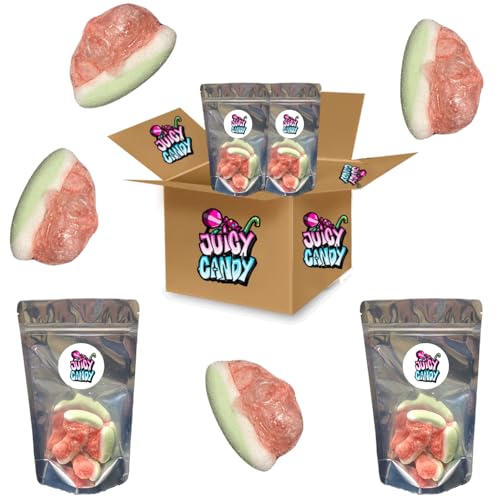 Freeze Dried Candy Box Wassermelone | Gefriergetrocknete Süßigkeiten Box | Gefriergetrocknete Süßigkeiten (4 Tüten) von Juicy Candy