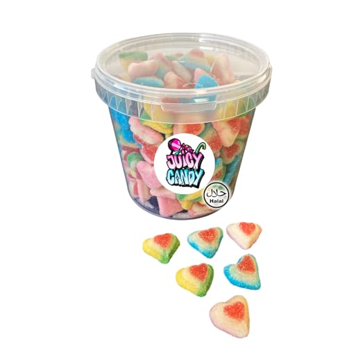 Halal Süßigkeiten Box 1 kg Fruchtgummi Herzen | Halal Fruchtgummis | Halal Süßigkeiten | Halal Süßigkeiten Box von Juicy Candy