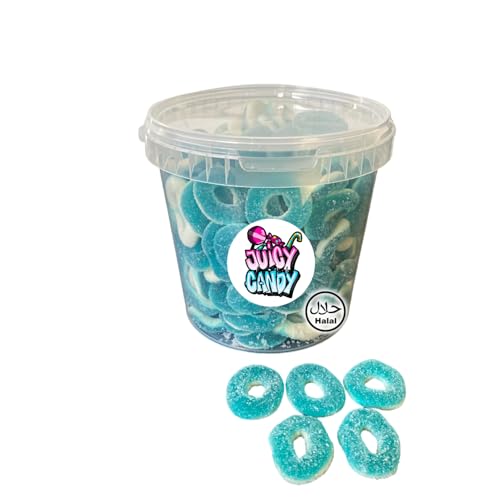 Halal Süßigkeiten Box 1 kg Fruchtgummi Himbeerringe | Halal Fruchtgummis | Halal Süßigkeiten | Halal Süßigkeiten Box von Juicy Candy