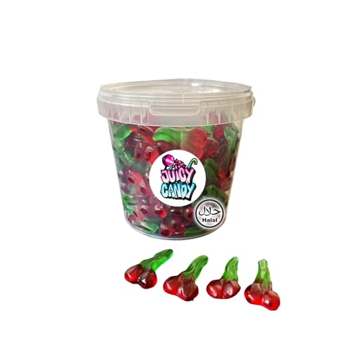 Halal Süßigkeiten Box 1 kg Fruchtgummi Kirschen | Halal Fruchtgummis | Halal Süßigkeiten | Halal Süßigkeiten Box von Juicy Candy