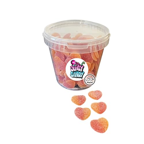 Halal Süßigkeiten Box 1 kg Fruchtgummi Pfirsichherzen | Halal Fruchtgummis | Halal Süßigkeiten | Halal Süßigkeiten Box von Juicy Candy